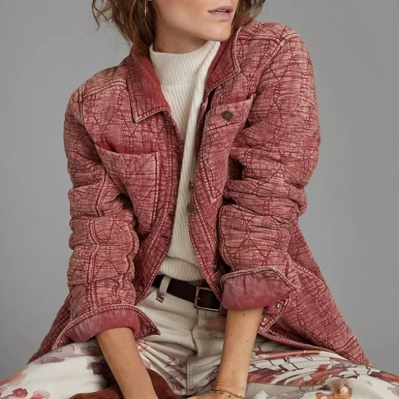 ☀️ ANTHROPOLOGY PILCRO The Fielder Quilted Shirt Jacket - Picture 1 of 14